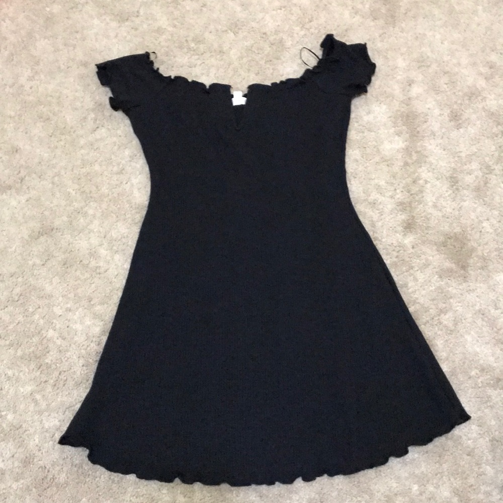 Off the shoulder black dress